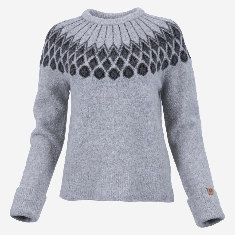 ICEWEAR Iceland | ÞJÓRSÁRVER Fair Isle Wool Blend Crewneck Sweater Preppy Sz S